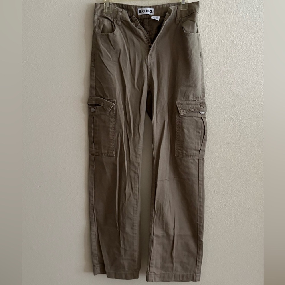 SONG Women's Olive Wide Leg Jeans